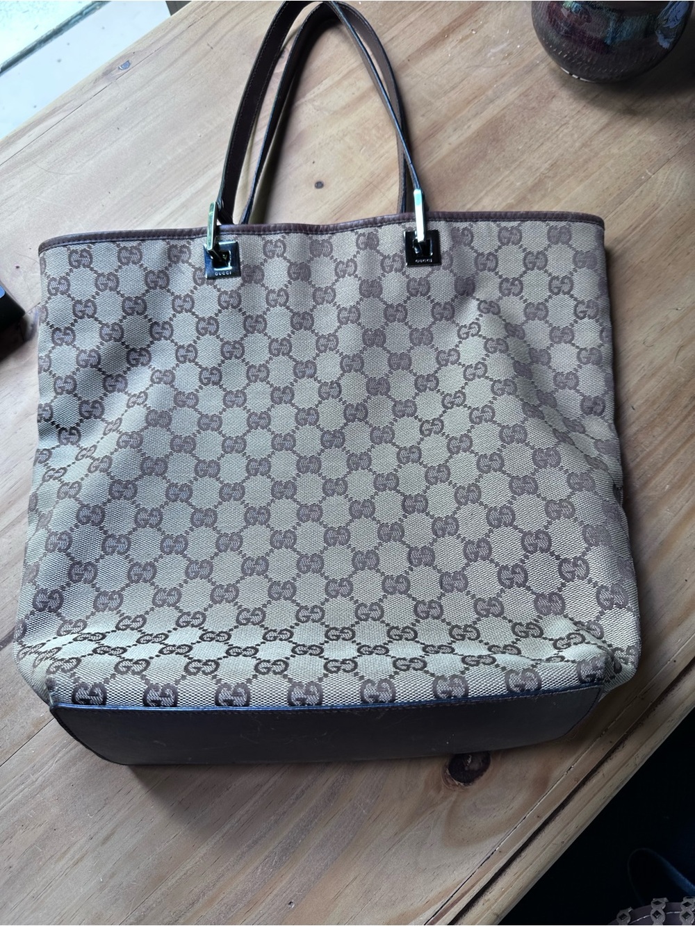 Gucci Beige & Brown GG Canvas Tote